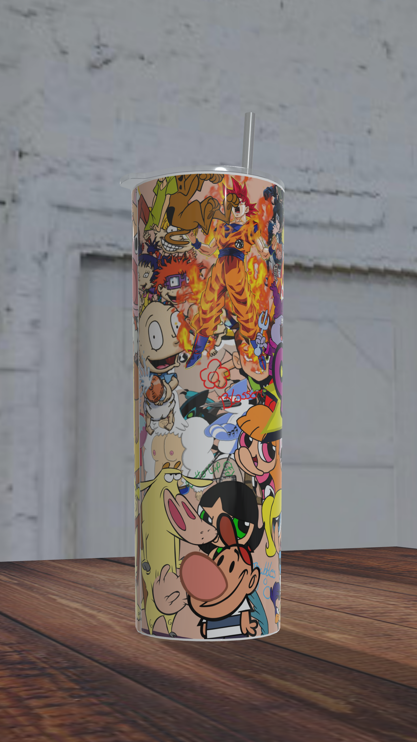 Vaso térmico de 600ml Diseño animados de los 90