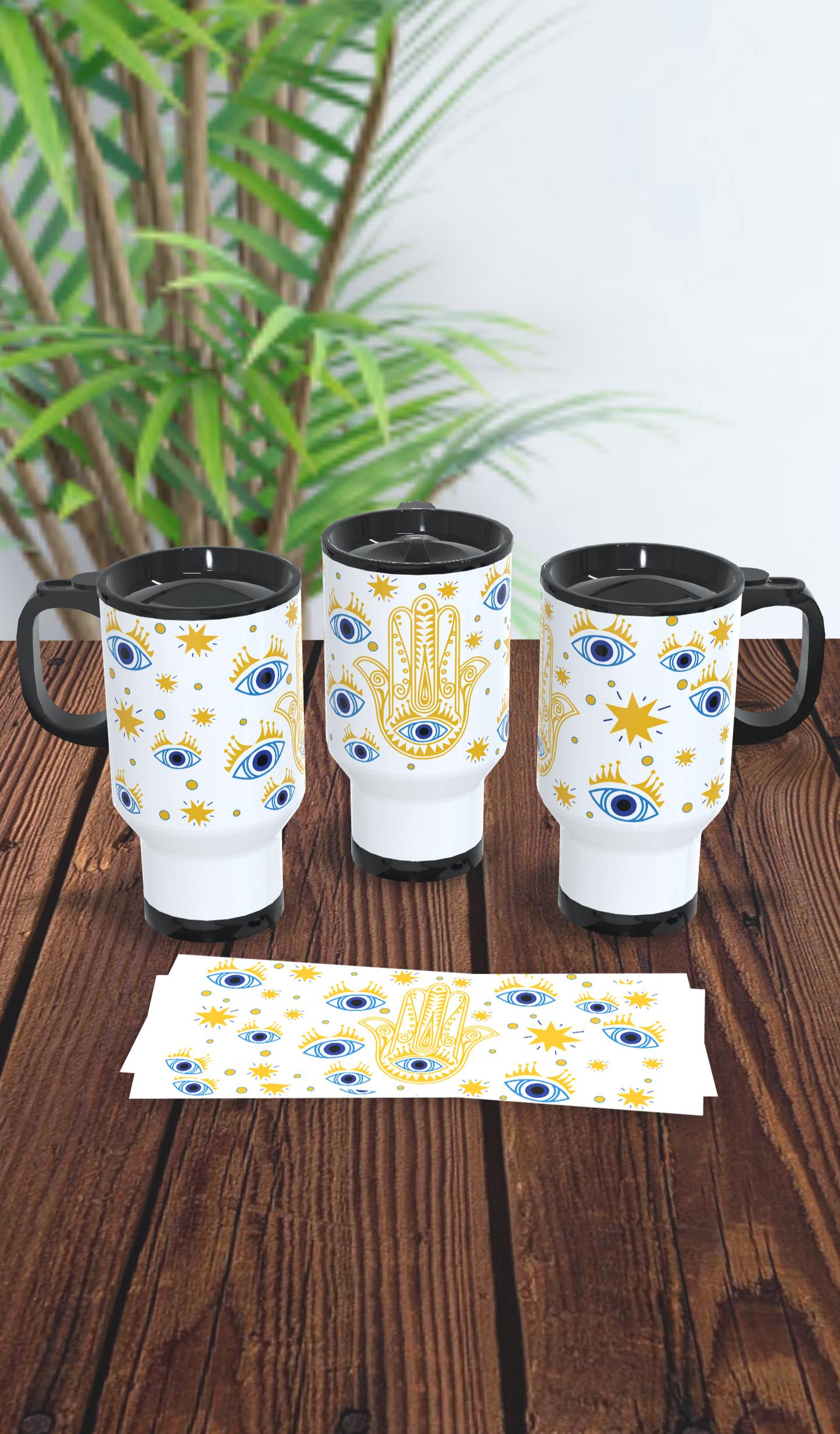 Mug Térmico Mano de Fatima y ojo turco