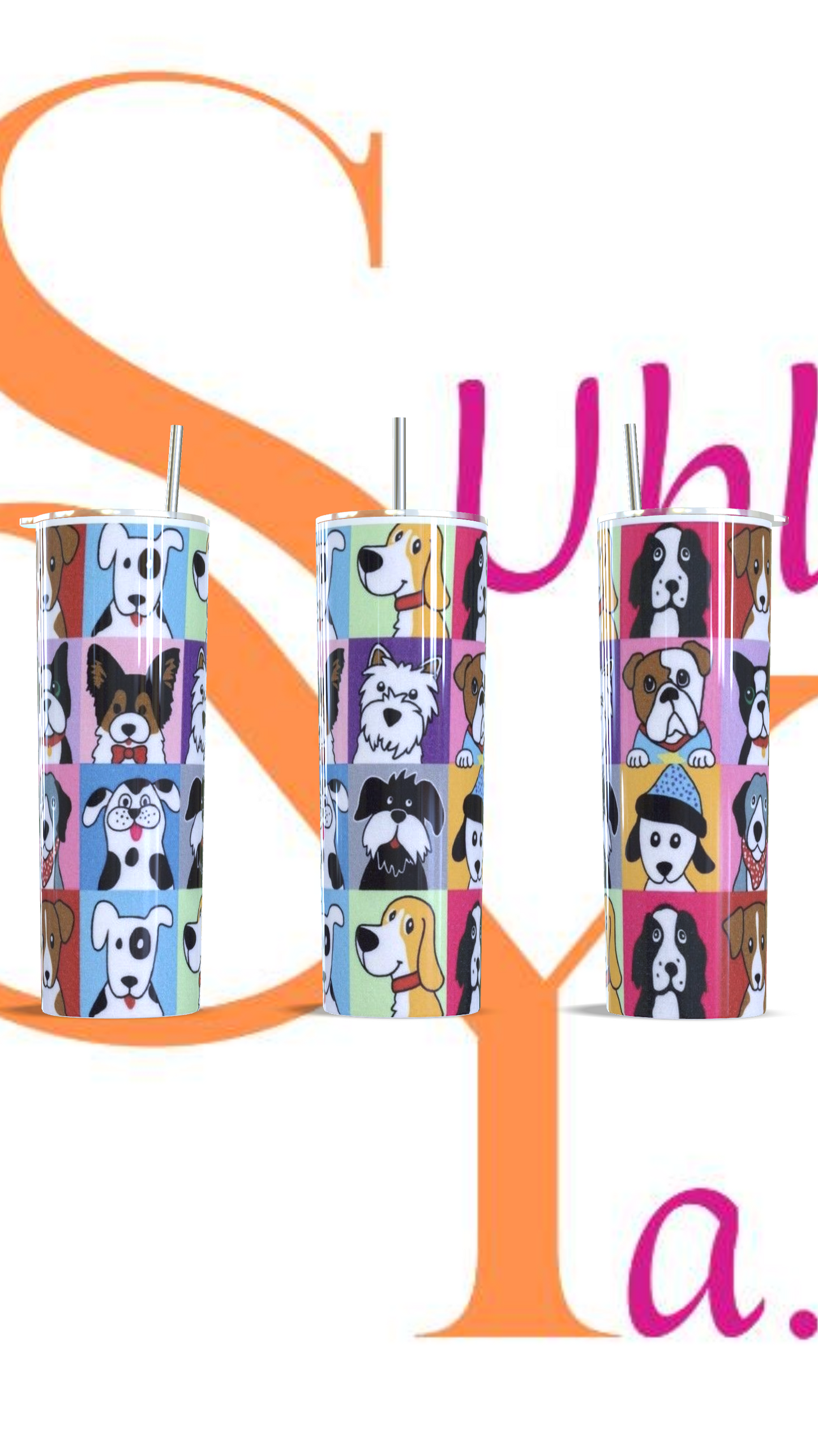 Vaso térmico de 600ml Temática Gatitos y perritos Mascotas.