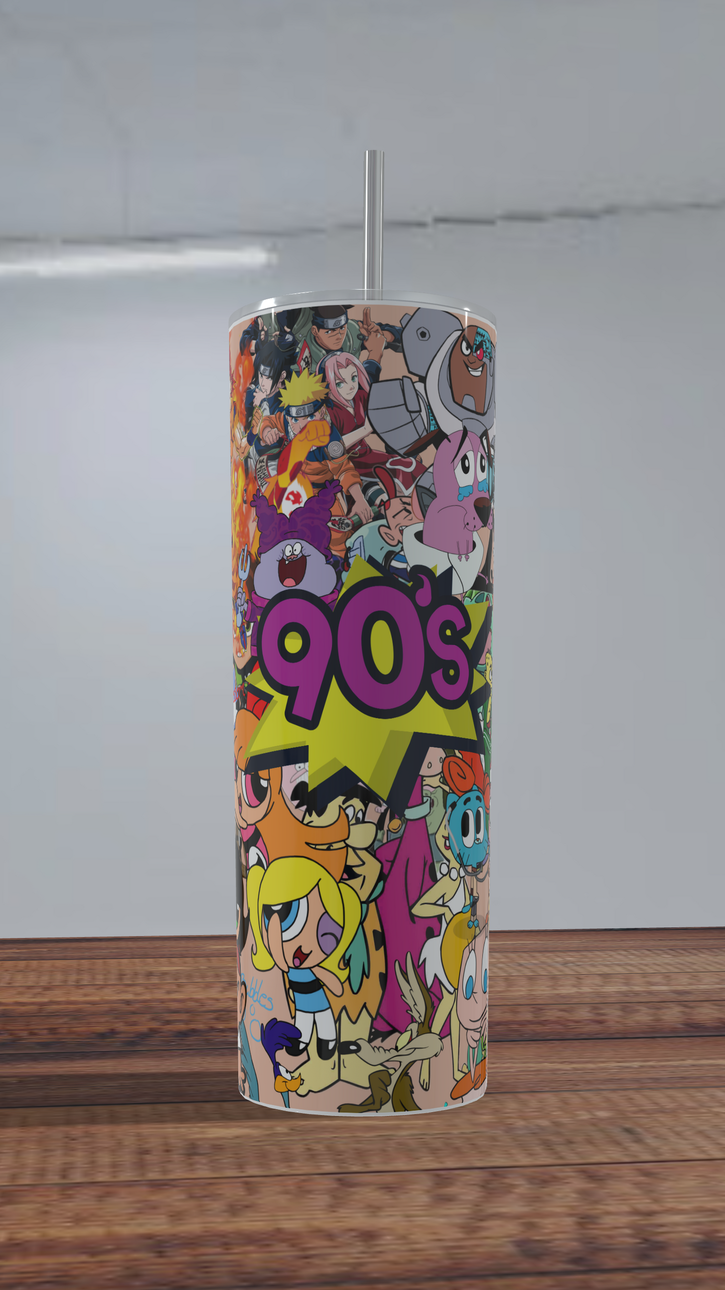 Vaso térmico de 600ml Diseño animados de los 90