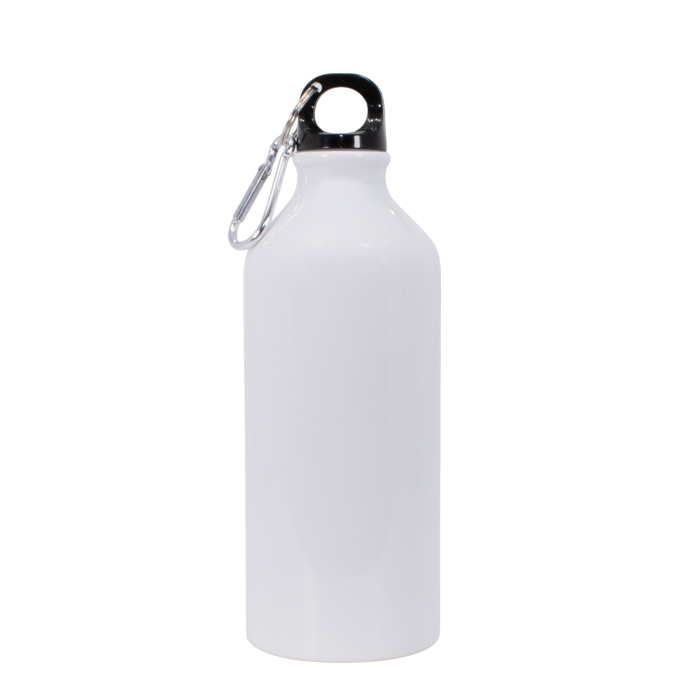 BOTELLA CANTIMPLORA CON MOSQUETÓN SUBLIMABLE BLANCA LILY