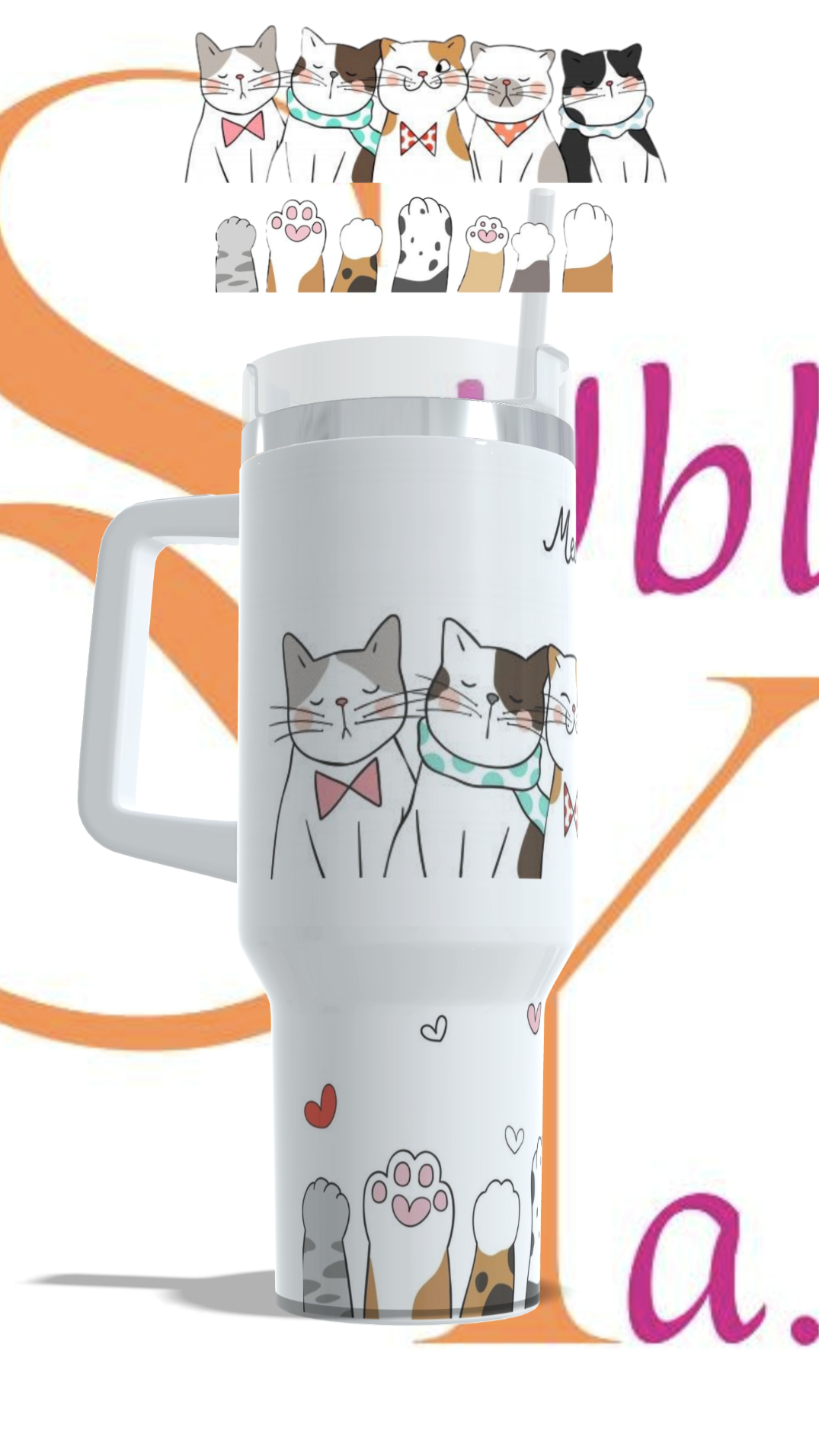 Vaso térmico de 1.2litros Temática Gatos
