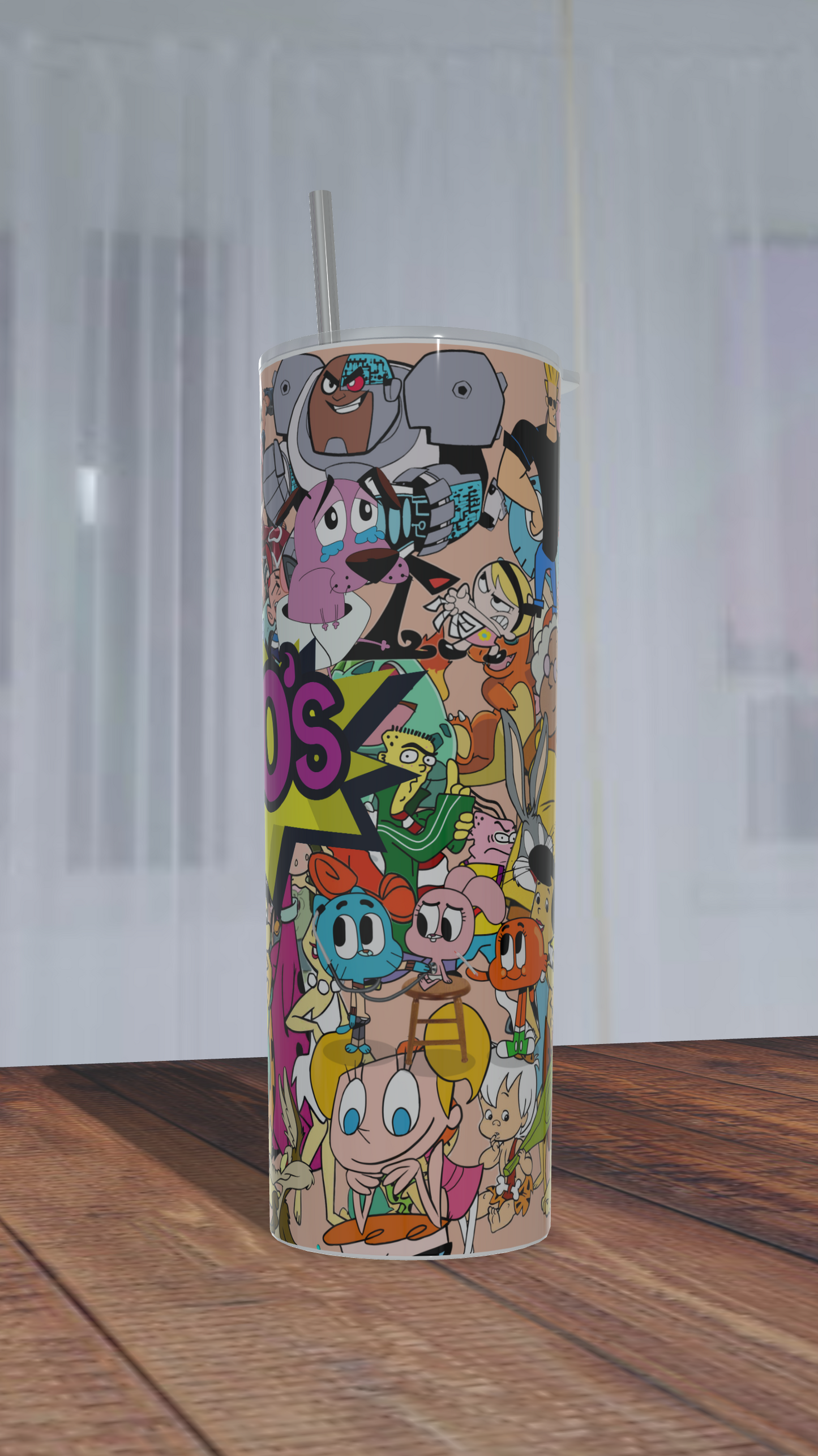 Vaso térmico de 600ml Diseño animados de los 90