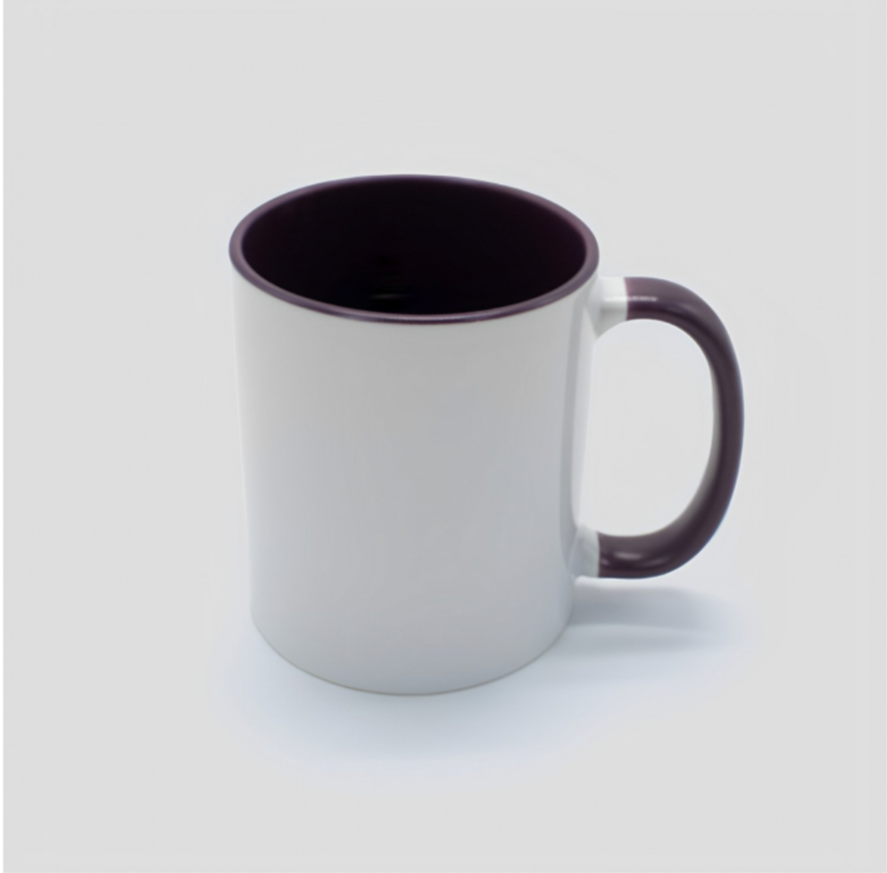 Tazas con el asa e interior de color 330ml