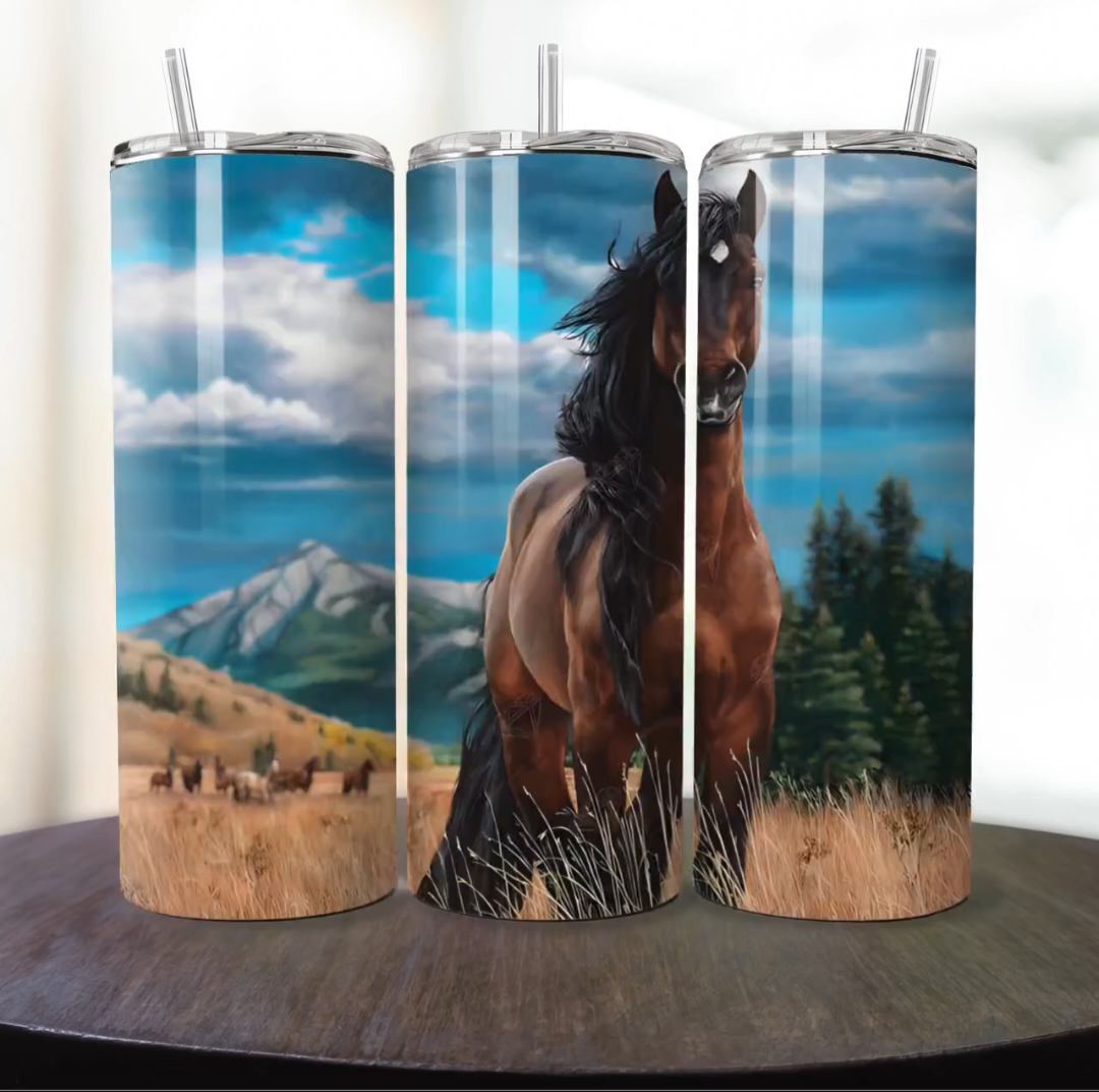 Vaso térmico Diseño de Caballos