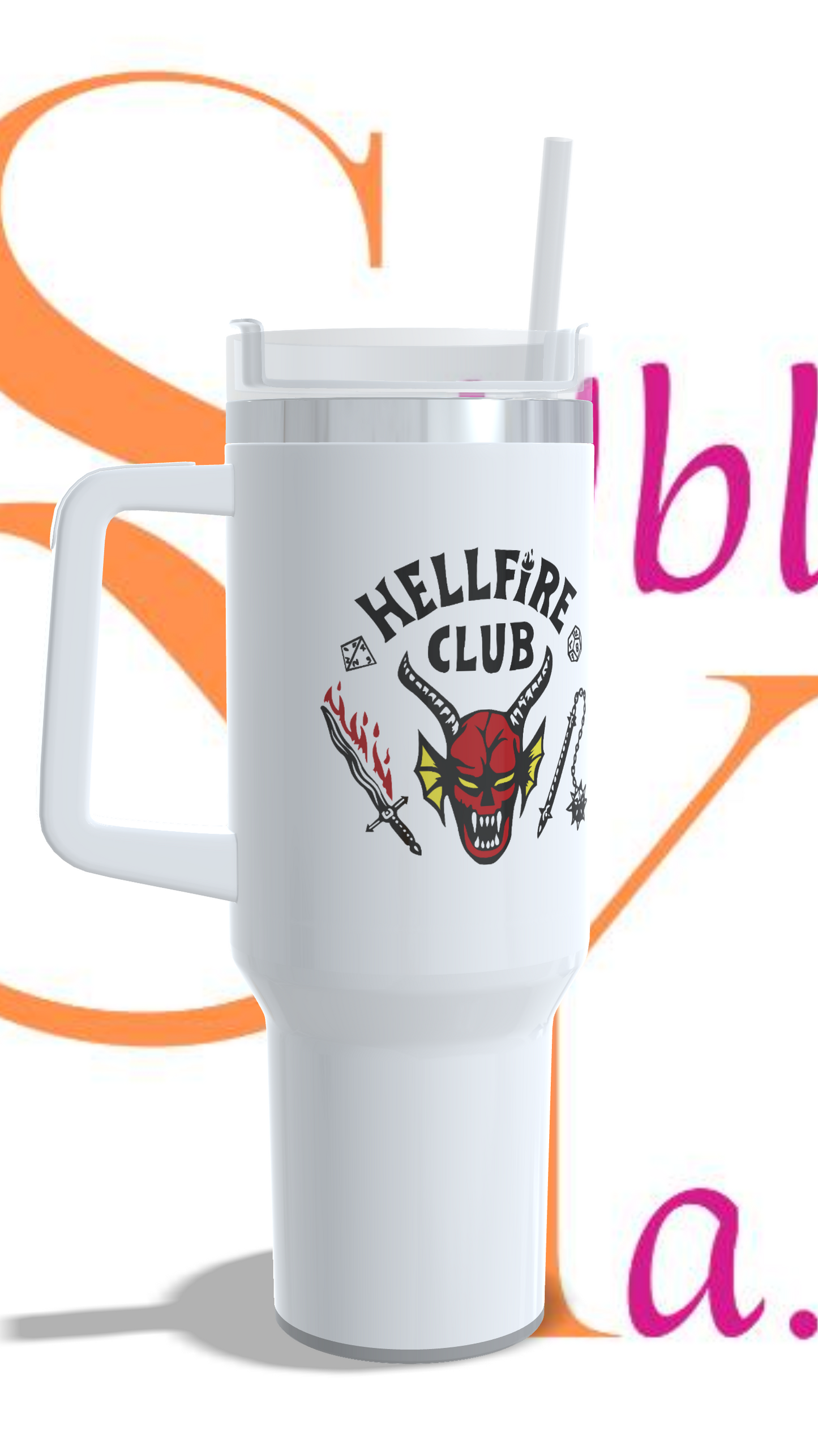 Vaso térmico tipo Stanley Temática Stranger Things.