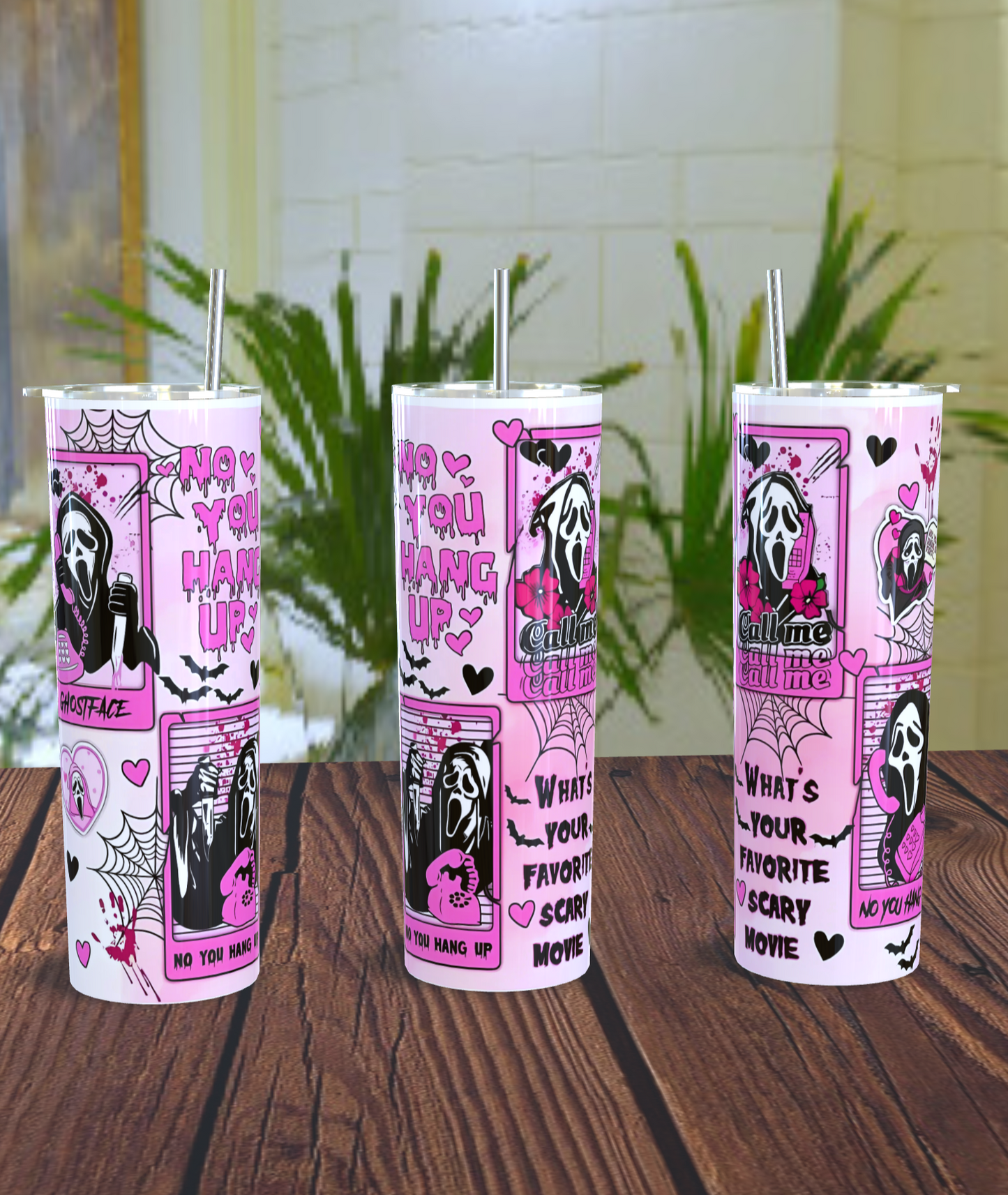 Vaso térmico de 600ml con diseño de Ghostface de la película Scream