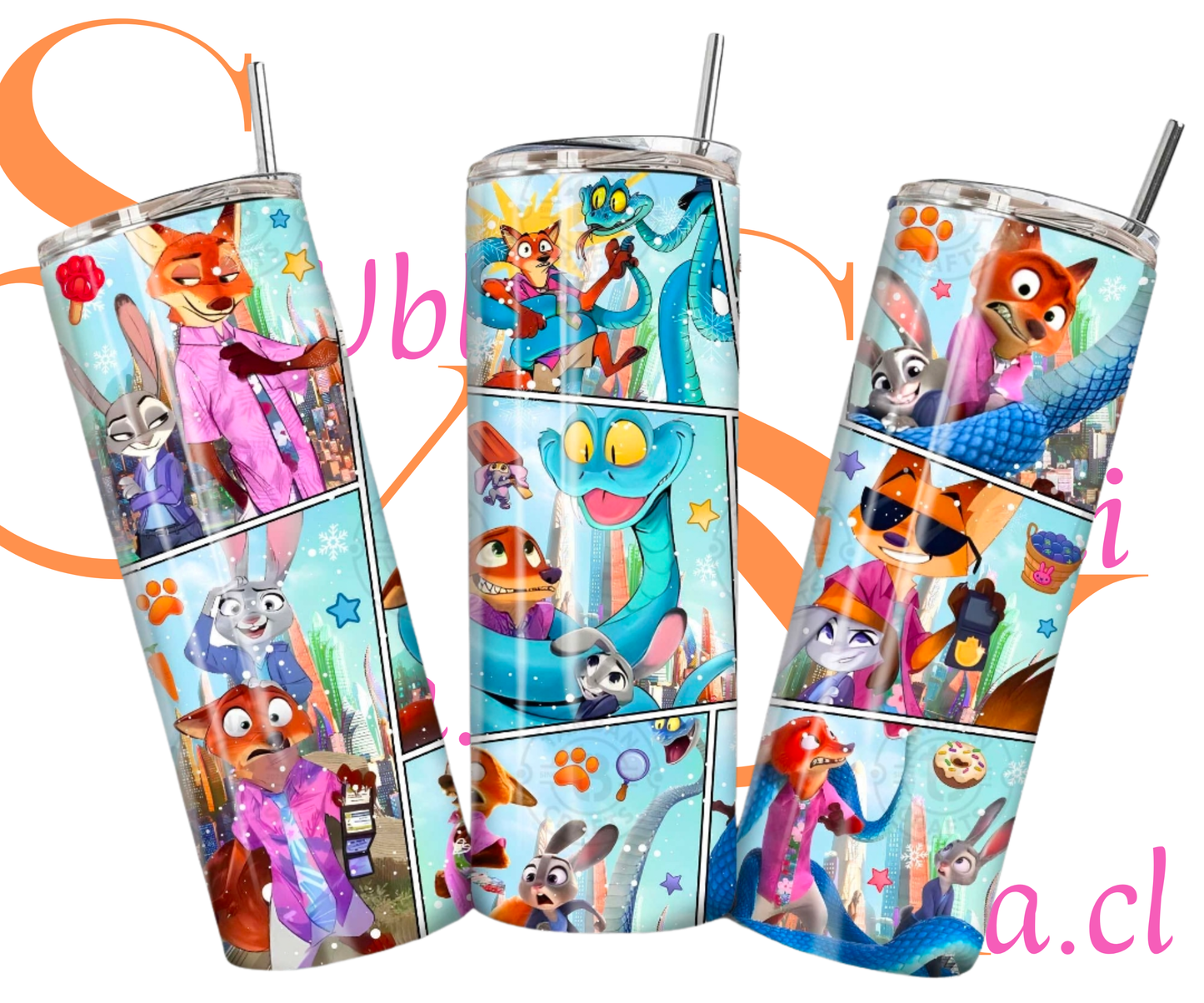 Vaso térmico de 600ml Temática ZOOTOPIA 3