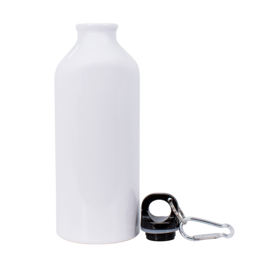 BOTELLA CANTIMPLORA CON MOSQUETÓN SUBLIMABLE BLANCA LILY