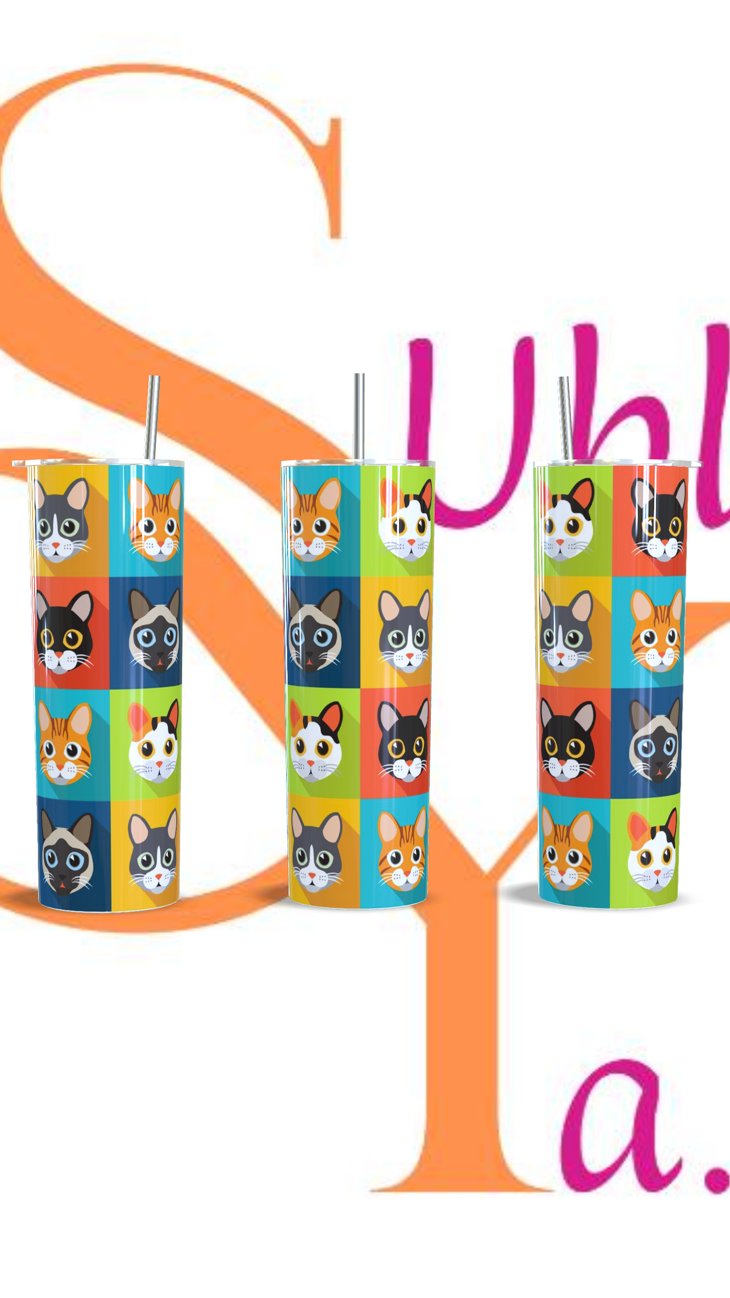 Vaso térmico de 600ml Temática Gatitos y perritos Mascotas.