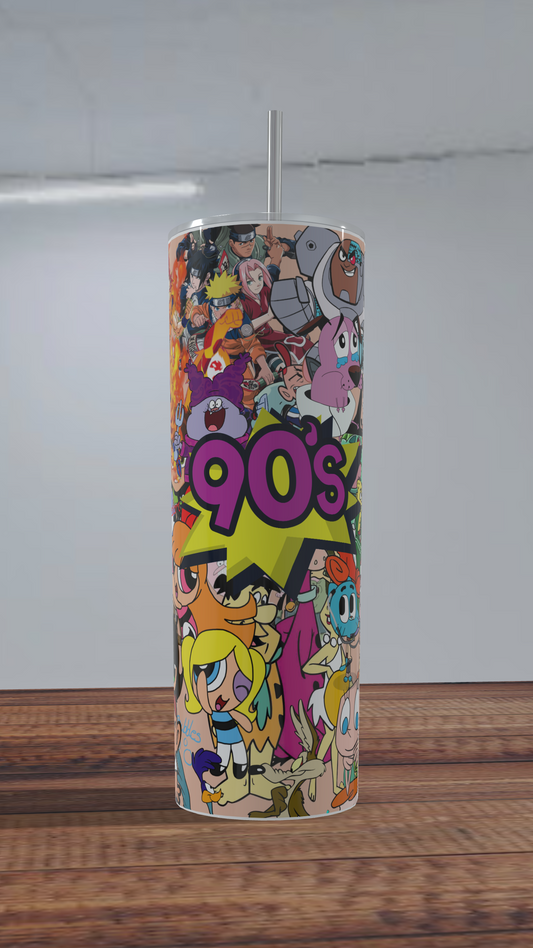 Vaso térmico de 600ml Diseño animados de los 90