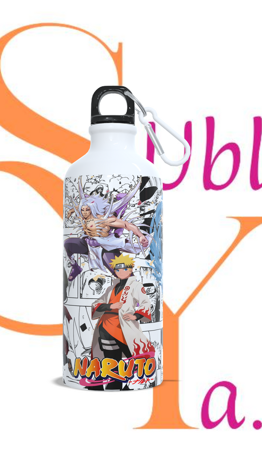 Botella y Vaso térmico de 600ml Temática Naruto.