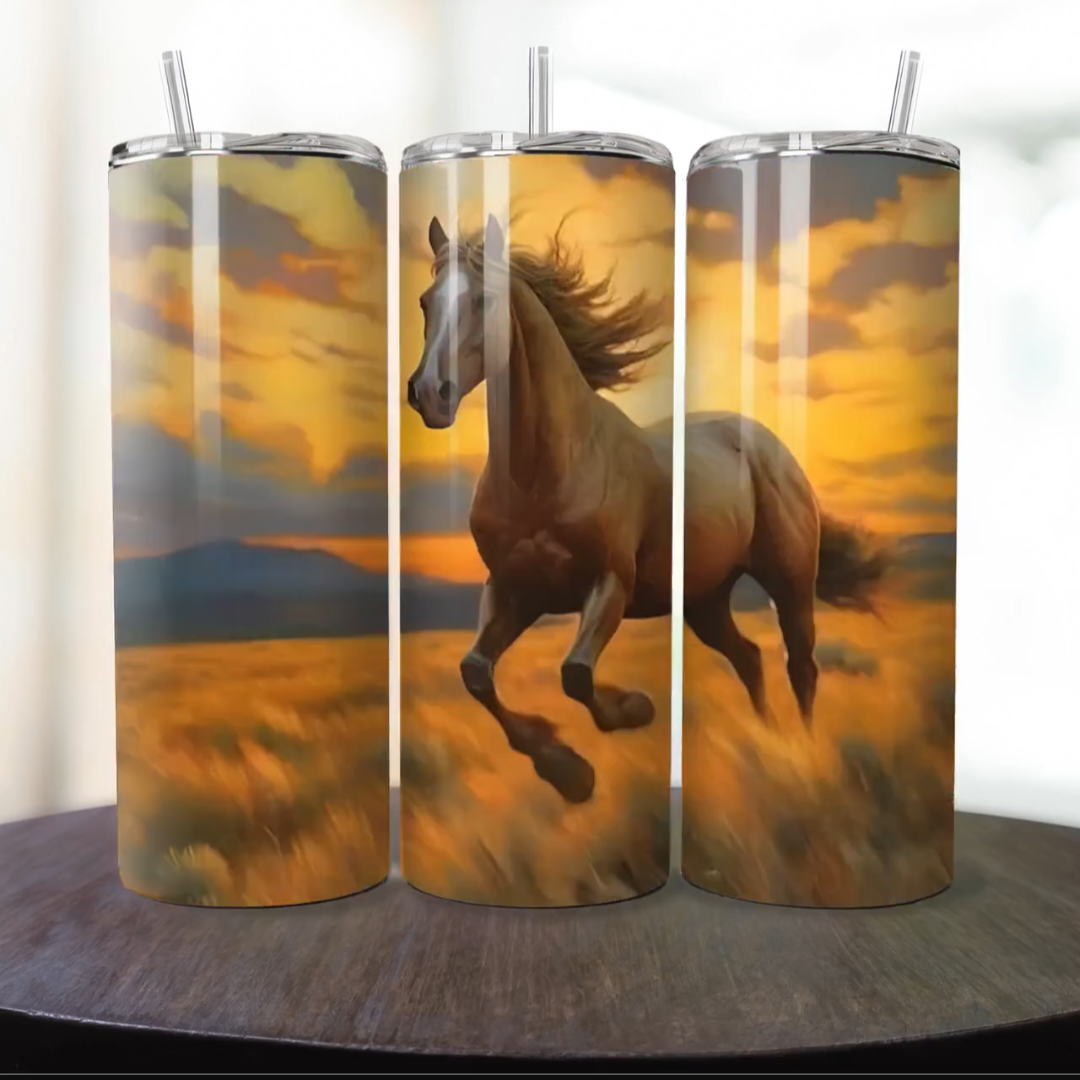 Vaso térmico Diseño de Caballos
