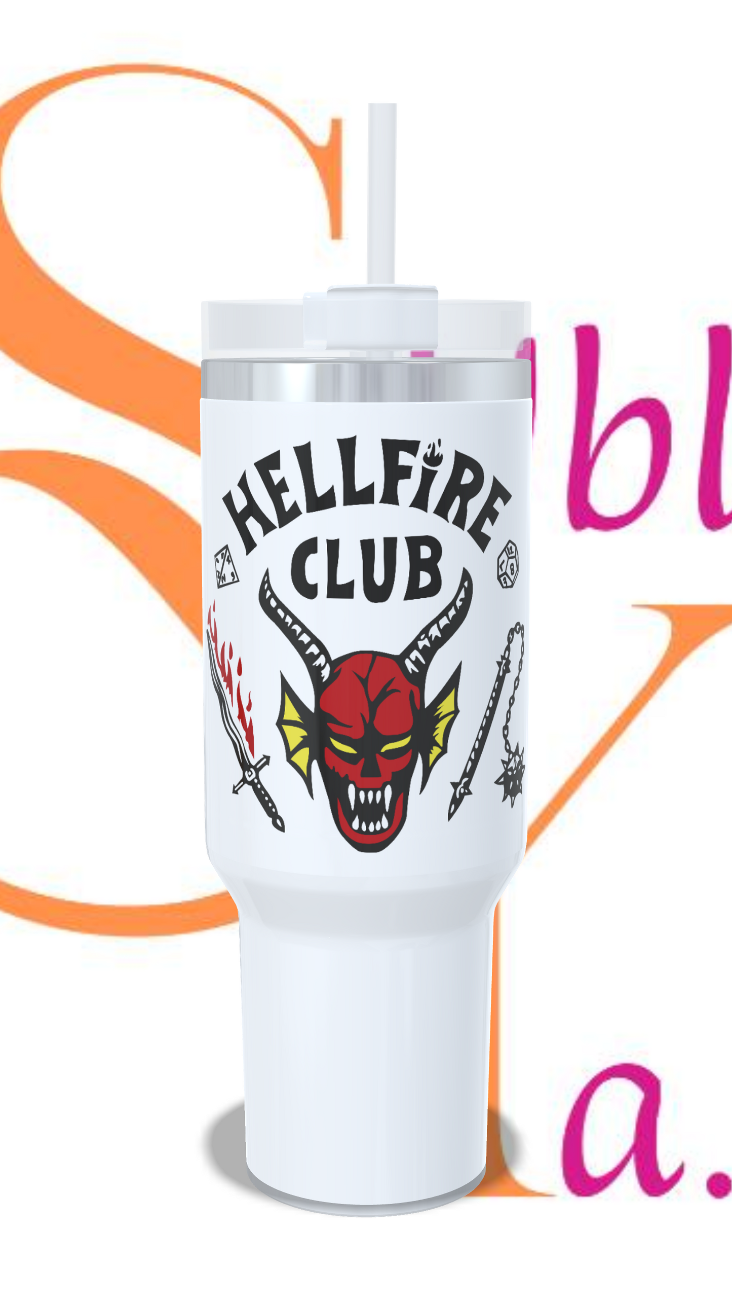 Vaso térmico tipo Stanley Temática Stranger Things.